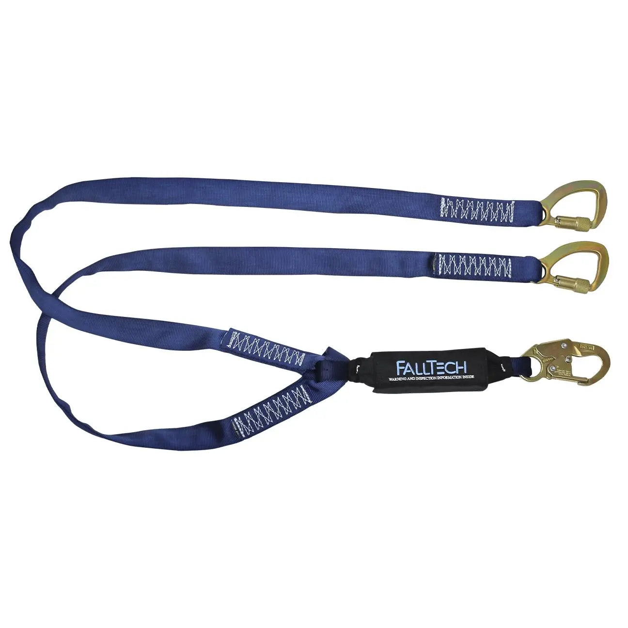 FALLTECH - WRAPTECH  6' Twin Leg Lanyard w/ 1 Snap Hook and 2 Tie-Back Hooks - Becker Safety and Supply