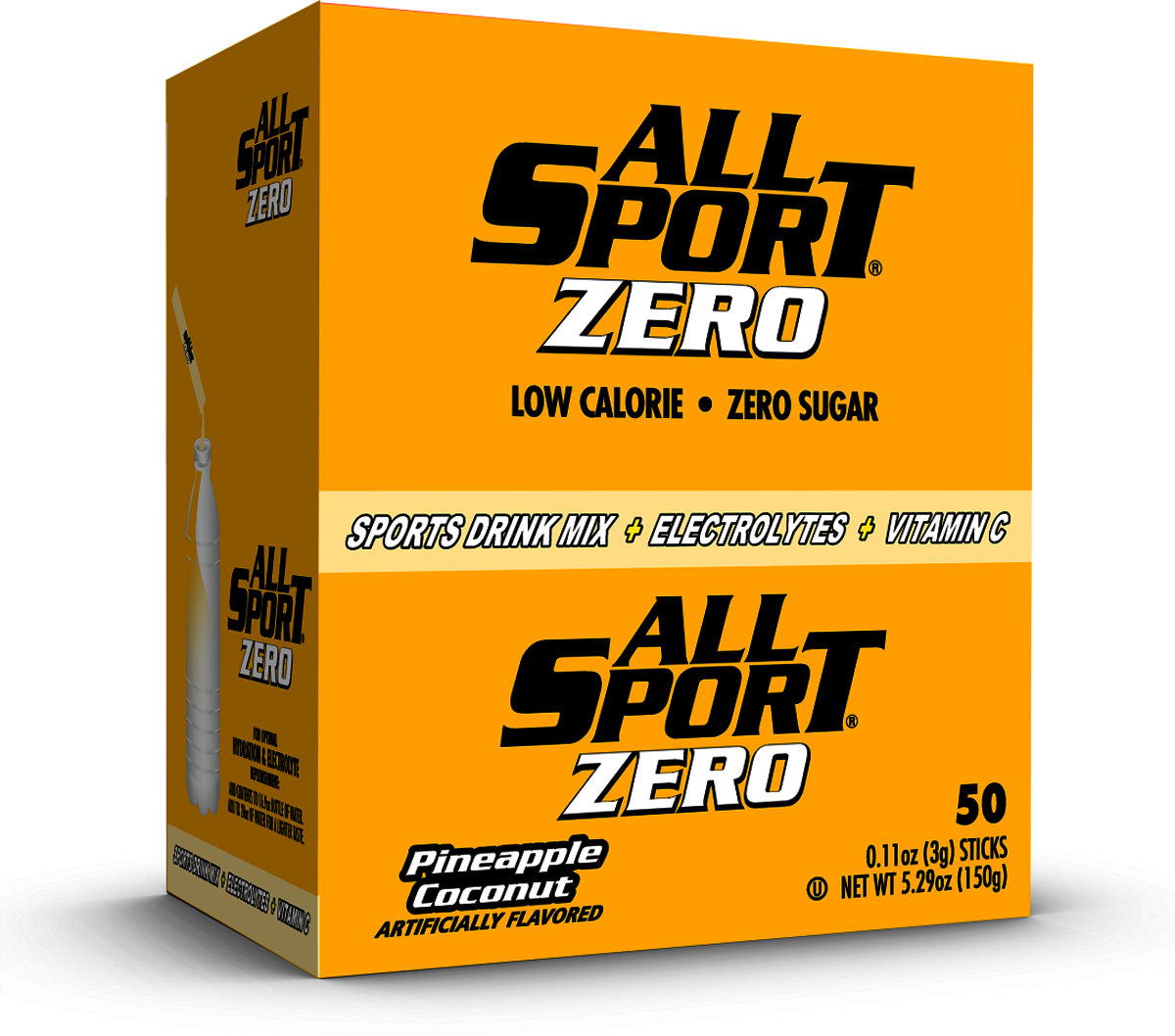 ALL SPORT - Zero Sugar- Quick Sticks - For 16.9oz Bottle - 50 Sticks/box - Becker Safety and Supply