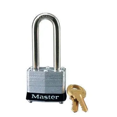 MASTER LOCK - Black Laminated Steel Safety Padlock, 1-9/16in (40mm) Wide with 2in (51mm) Tall Shackle, Keyed Alike - Becker Safety and Supply