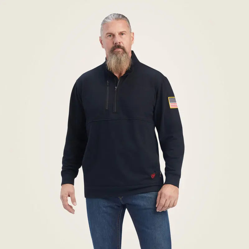 ARIAT - FR Durastrech Fleece 1/2 Zip Job Shirt - BLACK  Becker Safety and Supply