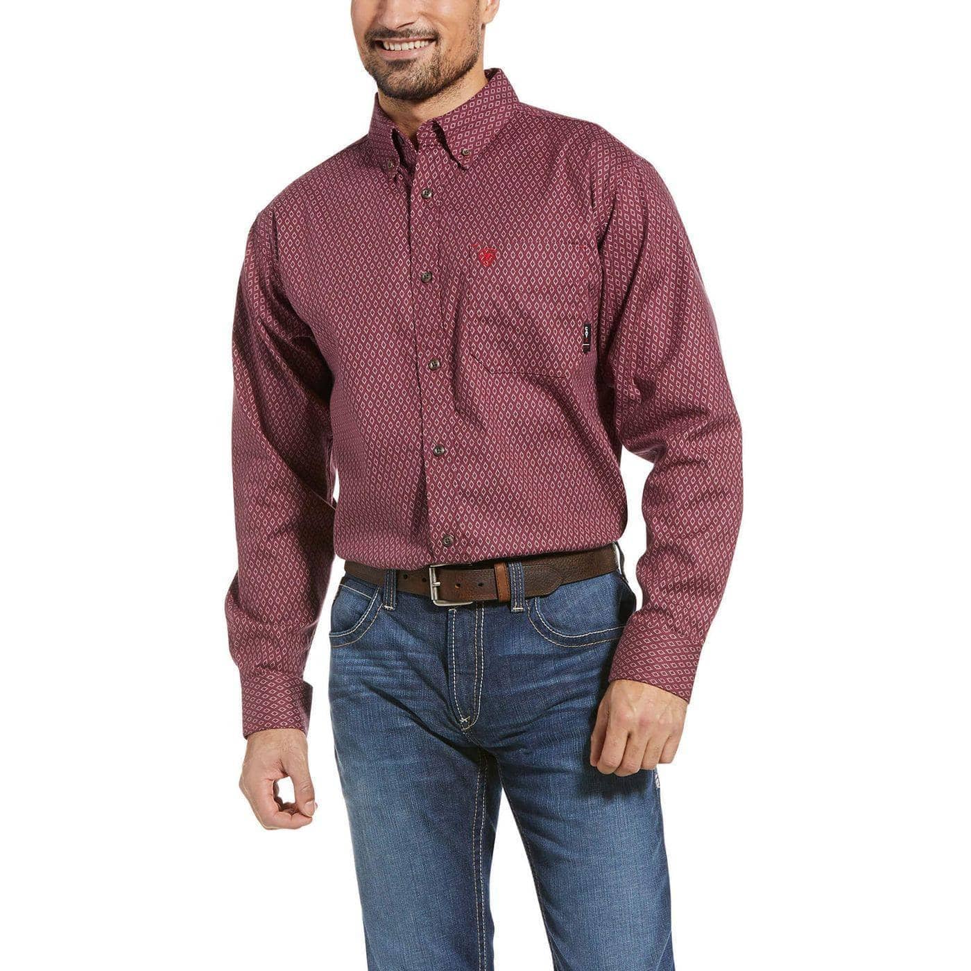 ARIAT - FR - ABBOTT - DURASTRETCH WORK SHIRT - MALBEC -  NFPA/2112 - 70E - Becker Safety and Supply