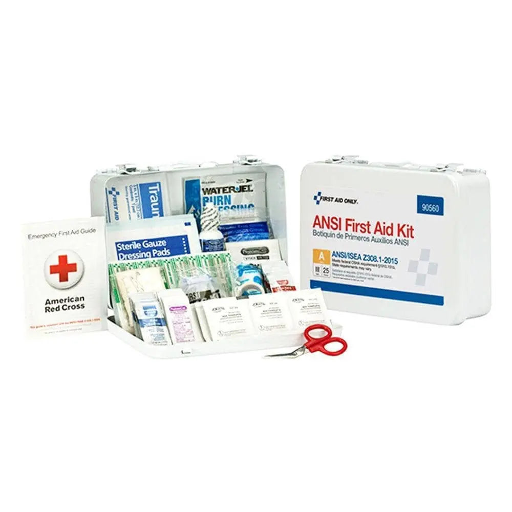 25 Person First Aid Kit - ANSI A - Metal Case - Becker Logo - Becker Safety and Supply