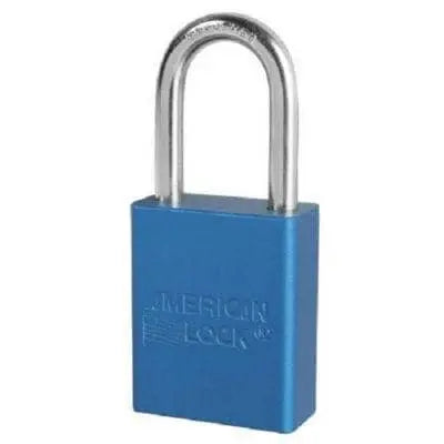 MASTER LOCK - Anodized Aluminum Safety Padlock - 1-1/2" Shackle - Keyed Alike - Becker Safety and Supply