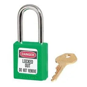 MASTER LOCK - 1-1/2" (GREEN) Lockout Padlock 1-1/2" Shackle - Keyed Alike - Becker Safety and Supply