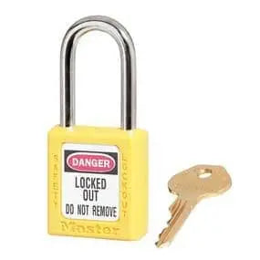 MASTER LOCK - 1-1/2" (YELLOW) Lockout Padlock 1-1/2" Shackle - Keyed Alike - Becker Safety and Supply