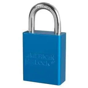 MASTER LOCK - BLUE Aluminum Lock, 1" Shackle, 1 1/2" Wide - Becker Safety and Supply