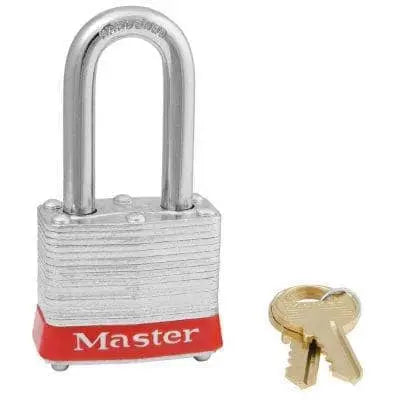 MASTER LOCK - Red Laminated Steel Padlock - 1-1/2in Shackle - Keyed Alike - Becker Safety and Supply