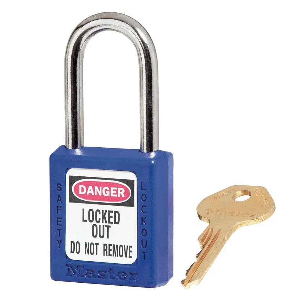 MASTER LOCK - BLUE Zenex Thermoplastic Safety Padlock, 1-1/2in (38mm) Wide w/ 1-1/2in (38mm) Shackle - Becker Safety and Supply