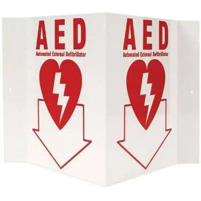 3-D AED Sign Angle Frame Rigid Plastic, 5"x6" - Becker Safety and Supply