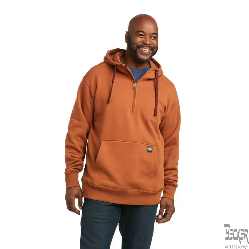 ARIAT - Rebar Workman 1/4 Zip Hoodie, Copper - Becker Safety and Supply