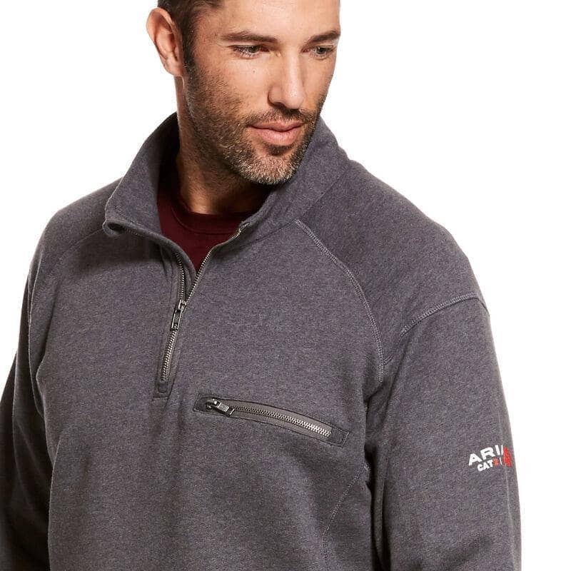 ARIAT - FR Rev 1/4 Zip Top, Charcoal Heather - Becker Safety and Supply