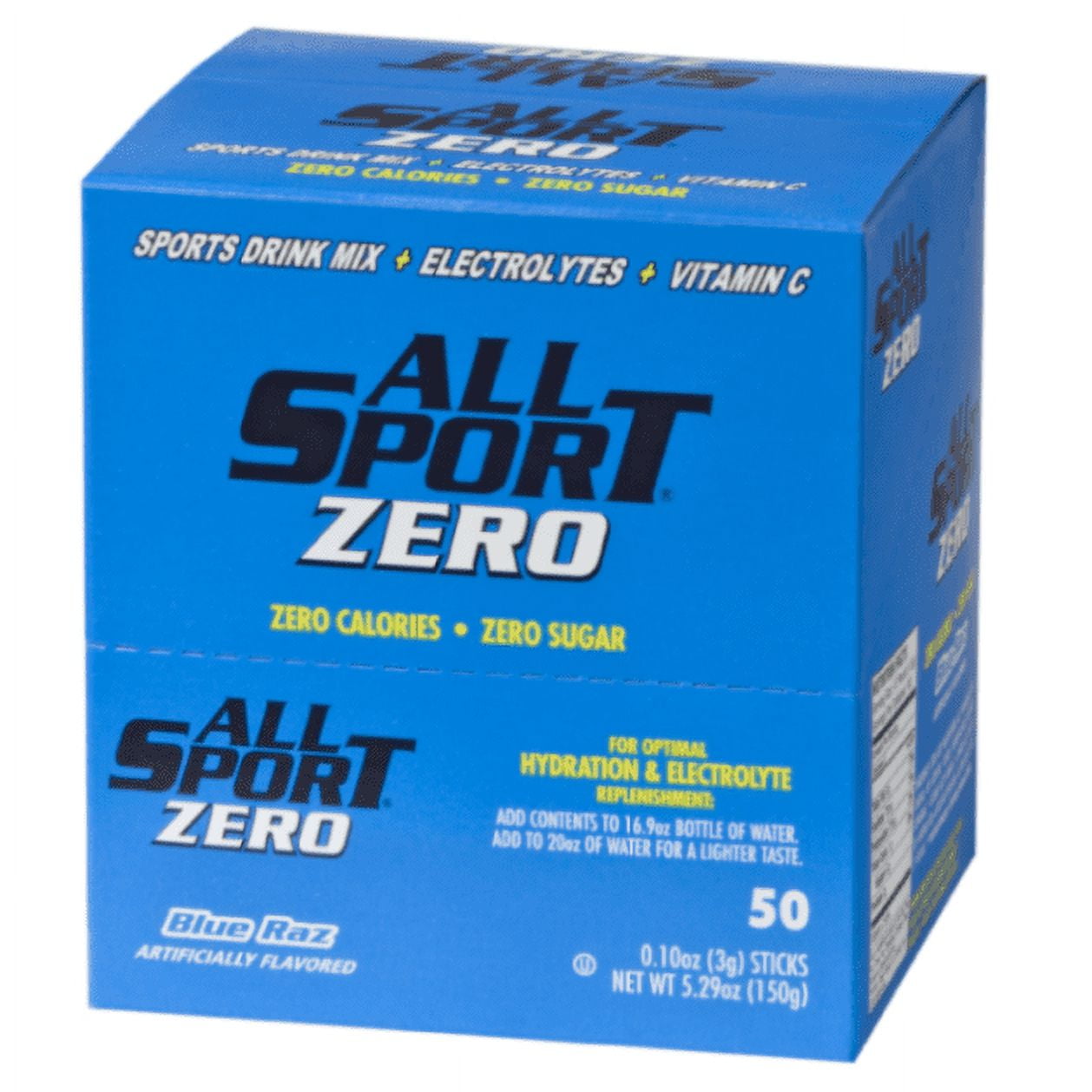 ALL SPORT - Zero Sugar- Quick Sticks - For 16.9oz Bottle - 50 Sticks/box - Becker Safety and Supply