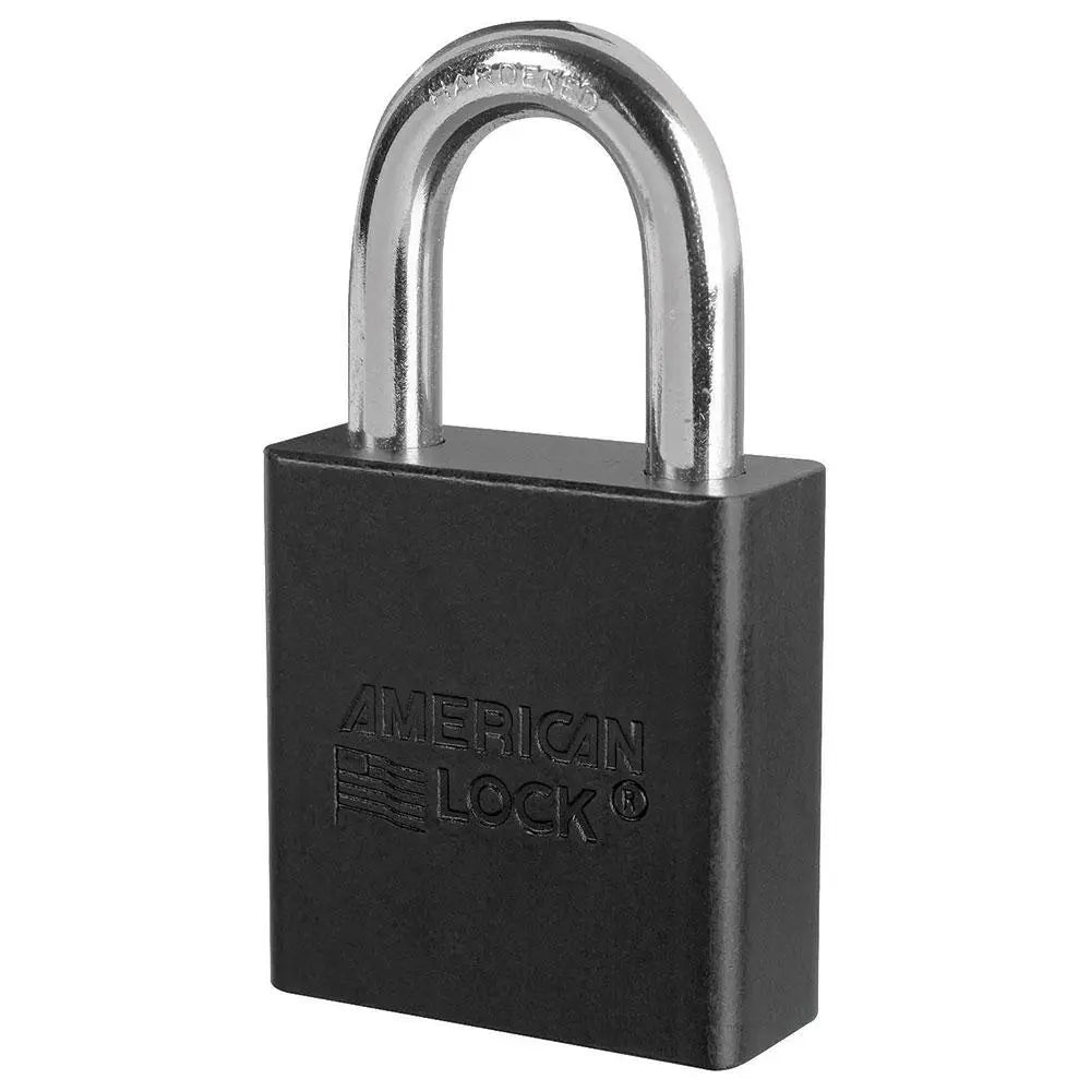 MASTERLOCK -  1-3/4in (44mm) Black Solid Aluminum Re-keyable Pin Tumbler Padlock, Keyed Alike - Becker Safety and Supply