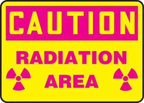 ACCUFORM -  OSHA Caution Safety Sign: Radiation Area Adhesive Vinyl 7"x10" - Becker Safety and Supply