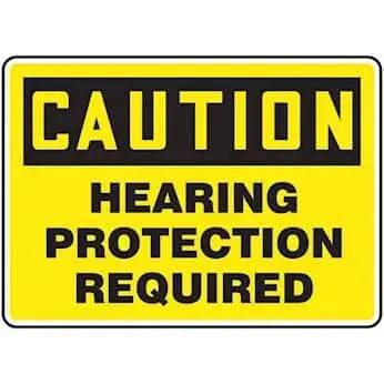 ACCUFROM - OSHA CAUTION HEARING PROTECTION REQUIRED SIGN 7X10 ADHESIVE VINYL - Becker Safety and Supply