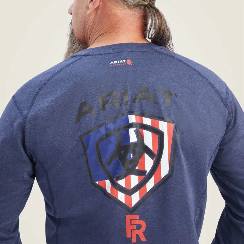 ARIAT - FR Air Service T-Shirt, Navy Heather  Becker Safety and Supply