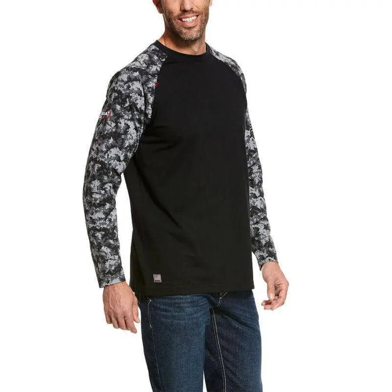 ARIAT - FR Baseball T-Shirt, Black Digi Camo - Becker Safety and Supply