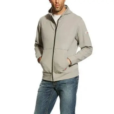 ARIAT - FR DuraStretch Full Zip Hoodie, Sliver Fox - Becker Safety and Supply