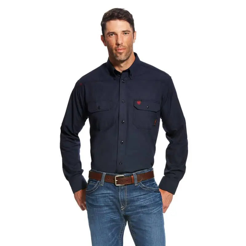 ARIAT - FR Featherlight Work Shirt, Navy - Becker Safety and Supply