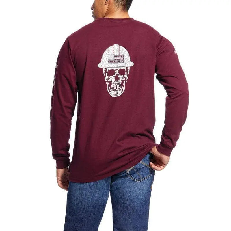 ARIAT - FR Roughneck Skull Logo T-Shirt, Malbec - Becker Safety and Supply