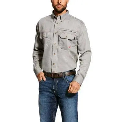 ARIAT - FR Solid Vent Work Shirt, Silver Fox - Becker Safety and Supply