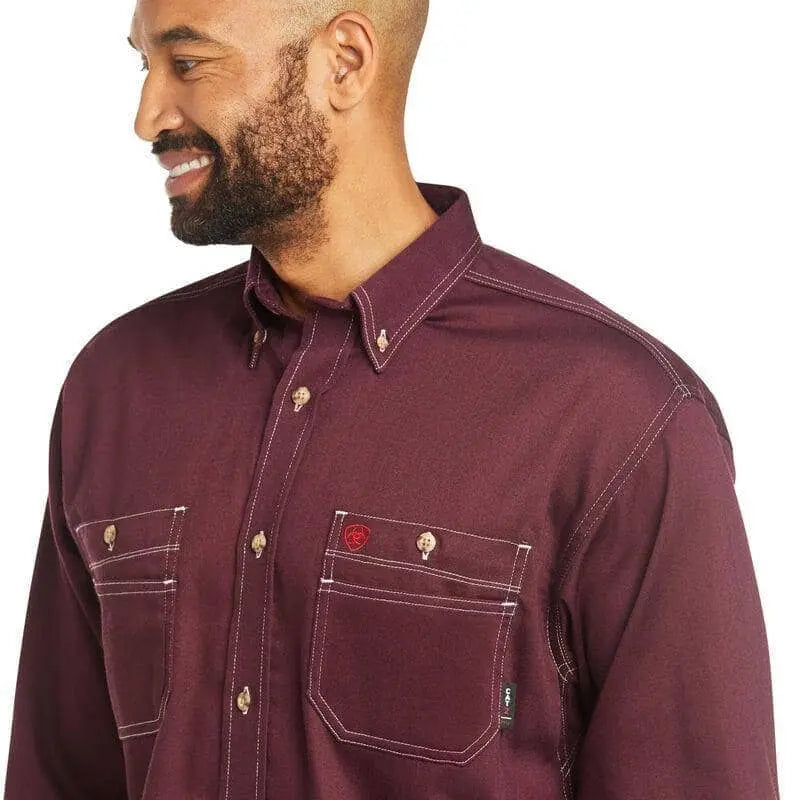 ARIAT - FR Vented Work Shirt, Malbec - Becker Safety and Supply