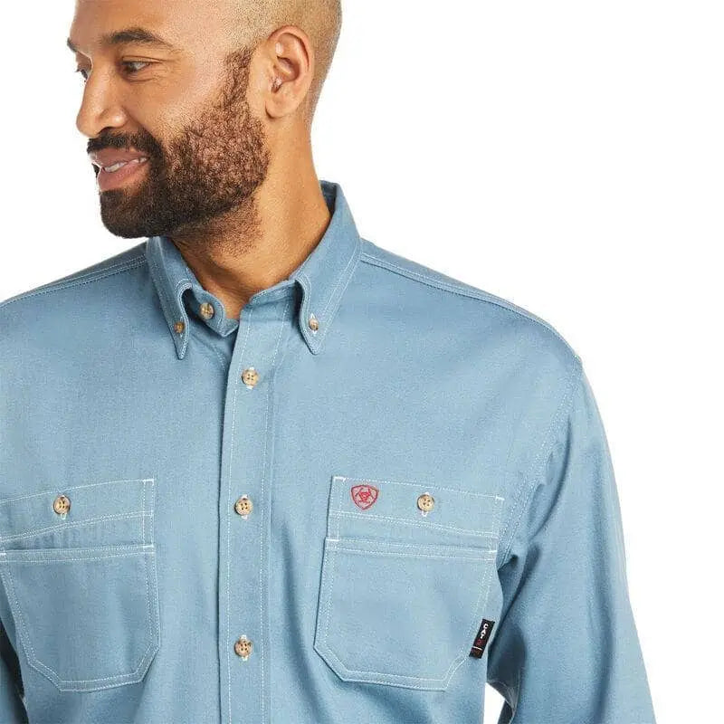 ARIAT - FR Vented Work Shirt, Steel Blue - Becker Safety and Supply