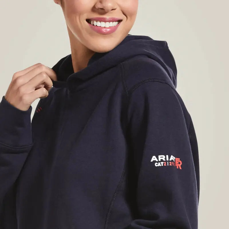 ARIAT - FR Womens Rev Pullover Hoodie, Navy  Becker Safety and Supply