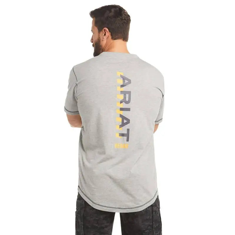 ARIAT - Men's Rebar Workman Logo T-shirt, Grey - Becker Safety and Supply