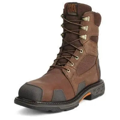 ARIAT - OverDrive 8" Wide Square Toe Waterproof Composite Toe Work Boot, Chestnut Brown - Becker Safety and Supply