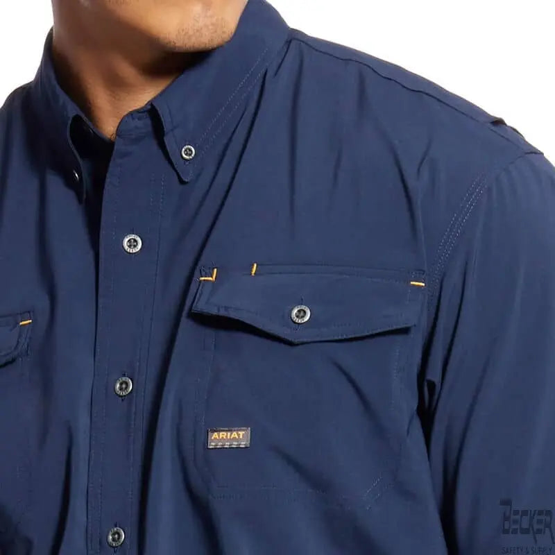 ARIAT - Rebar Made Tough VentTEK DuraStretch Work Shirt, Navy - Becker Safety and Supply