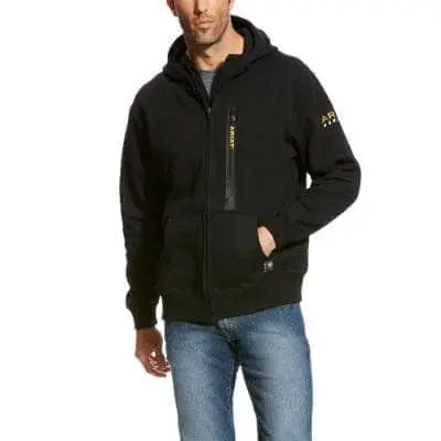 ARIAT - Rebar Workman Full Zip Hoodie, Black - Becker Safety and Supply