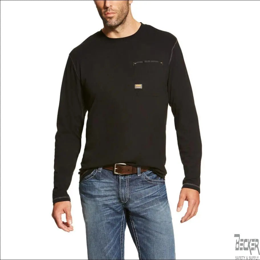 ARIAT - Rebar, LS T-Shirt, VentTek, Black - Becker Safety and Supply