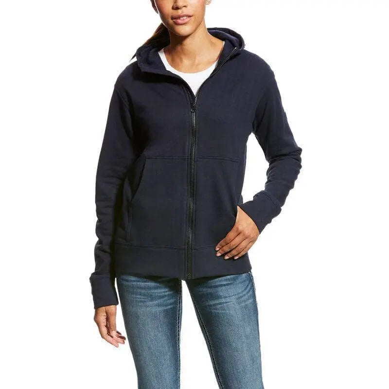 ARIAT - WMS FR DuraStretch Full Zip Hoodie, Navy - Becker Safety and Supply