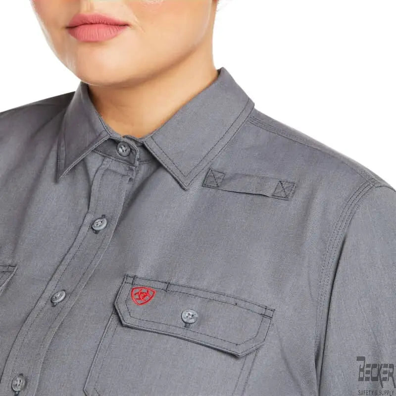 ARIAT - WOMEN'S, FR Featherlight Work Shirt, Gunmetal - Becker Safety and Supply