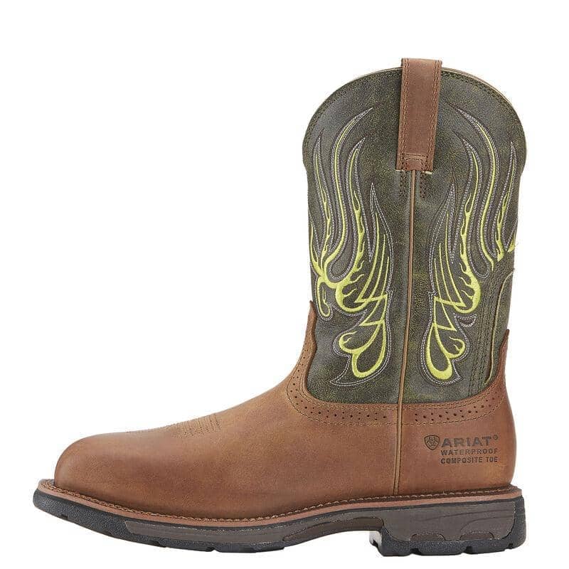 ARIAT - WorkHog Mesteno Waterproof Composite Toe Work Boot, Rust - Becker Safety and Supply