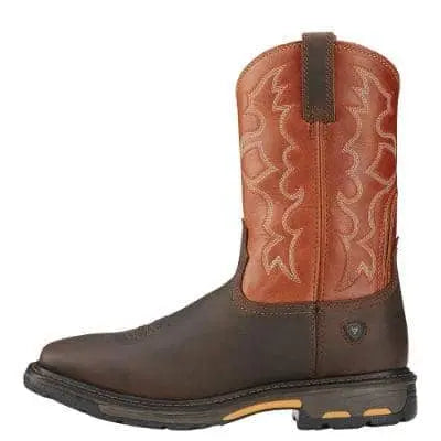 ARIAT - WorkHog Wide Square Toe Work Boot, Dark Earth - Becker Safety and Supply