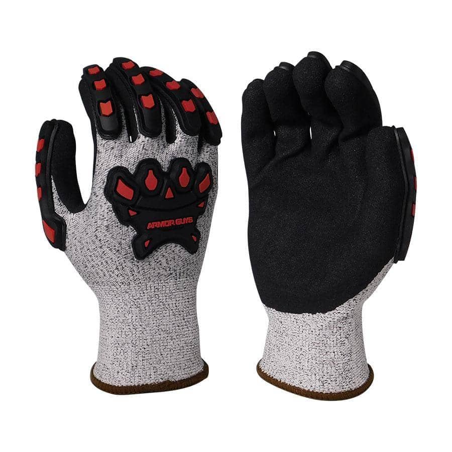 ARMOR GUYS - INSULATED - IMPACT Glove -  13g Gray Basetek Liner - MicroFoam Nitrile Palm with Padded Palm - Armor Guys BOH TPV Protection - ANSI Cut Leve A4 - EN388 Cut Level 4 - Becker Safety and Supply