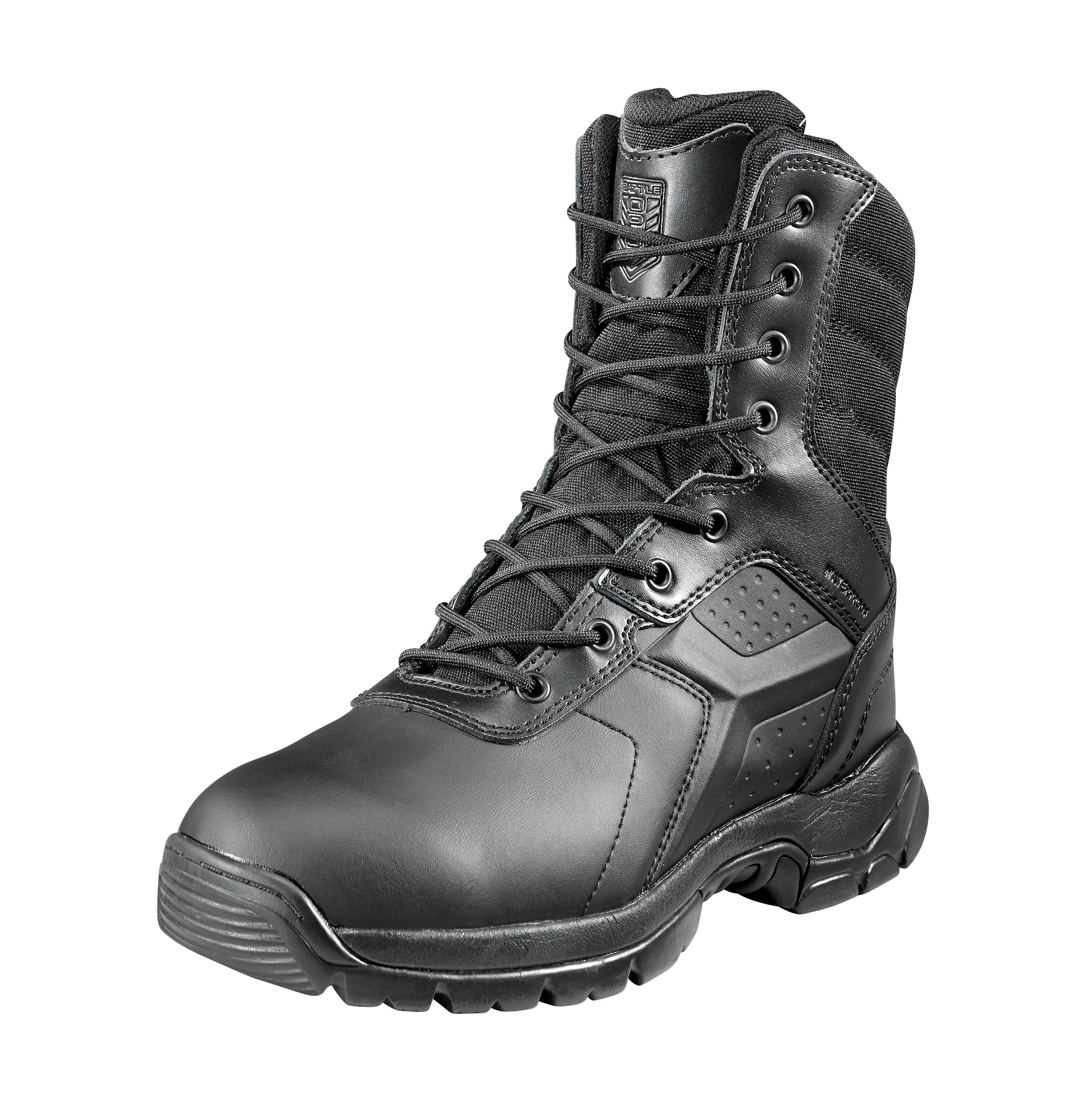 BATTLE OPS 8-INCH WATERPROOF TACTICAL BOOT - SIDE ZIP COMP SAFETY TOE, BLACK- - Becker Safety and Supply