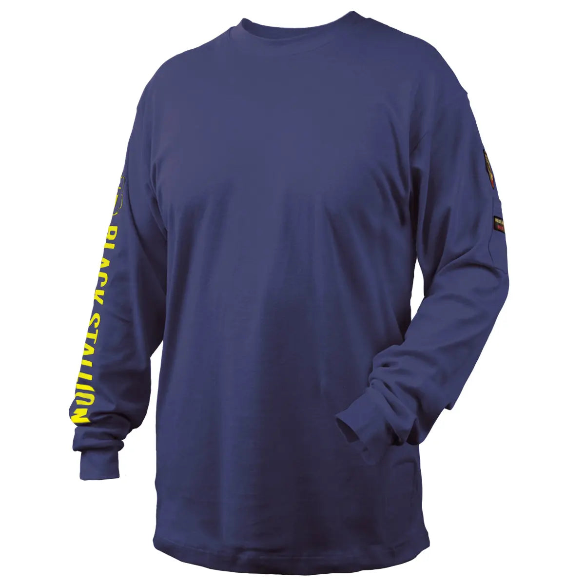 BLACK STALLION - 7 oz. FR Cotton Knit Long-Sleeve T-Shirt, Gray  Becker Safety and Supply