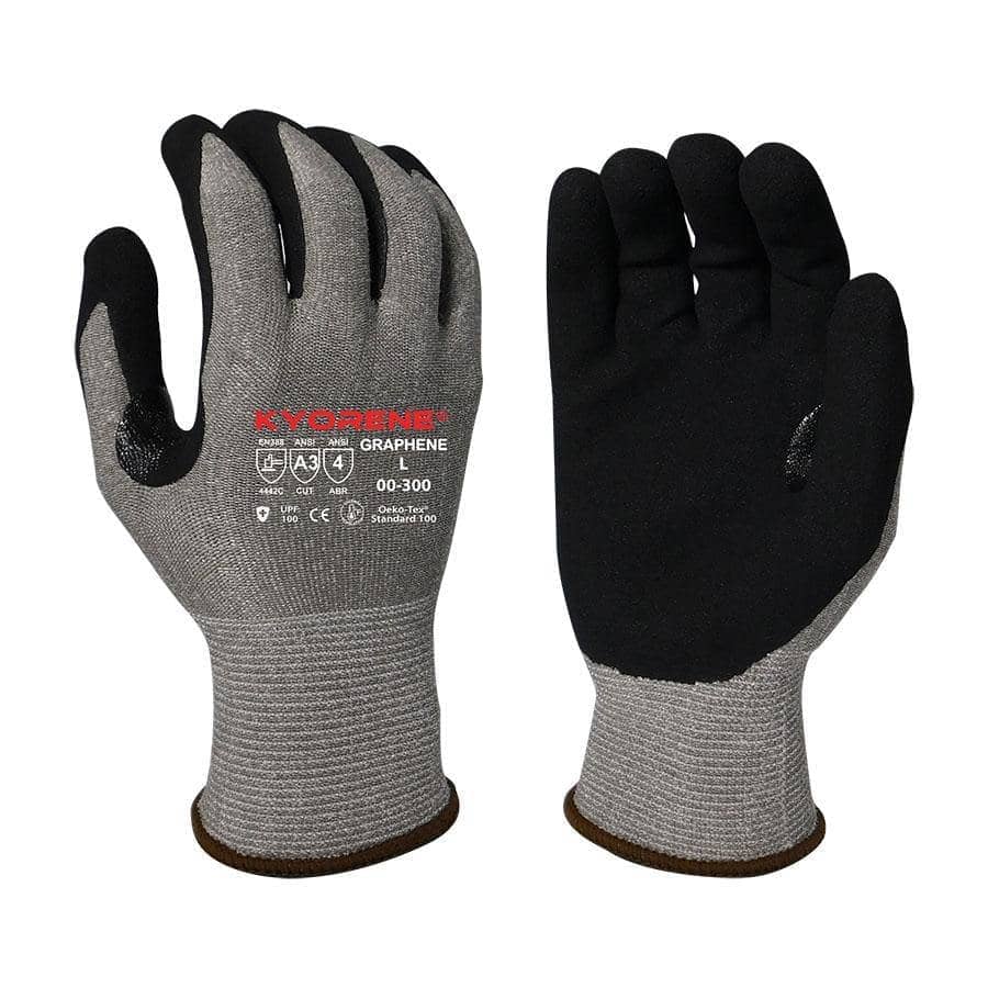 ARMOR GUYS - Kyorene - 13g Gray Kyorene Liner w/ Black HCT Micro Foam Nitrile Palm Coating - ANSI A3 - Becker Safety and Supply