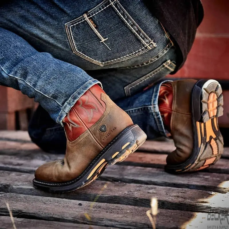 ARIAT - WorkHog - Wide Square Steel Toe - Dark Earth / Brick - Becker Safety and Supply