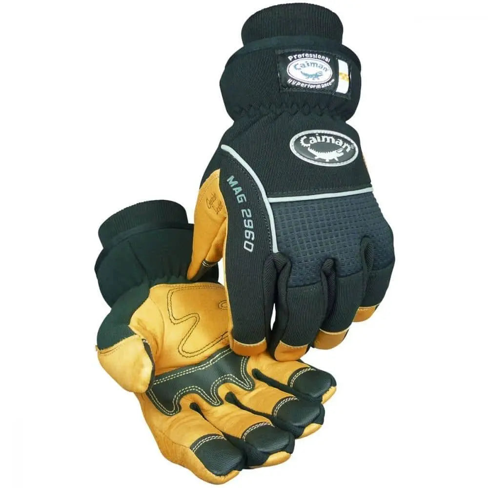 CAIMAN - Grain Leather Heatrac Insulated Palm Grip Waterproof Winter Gloves - 2XL - Becker Safety and Supply