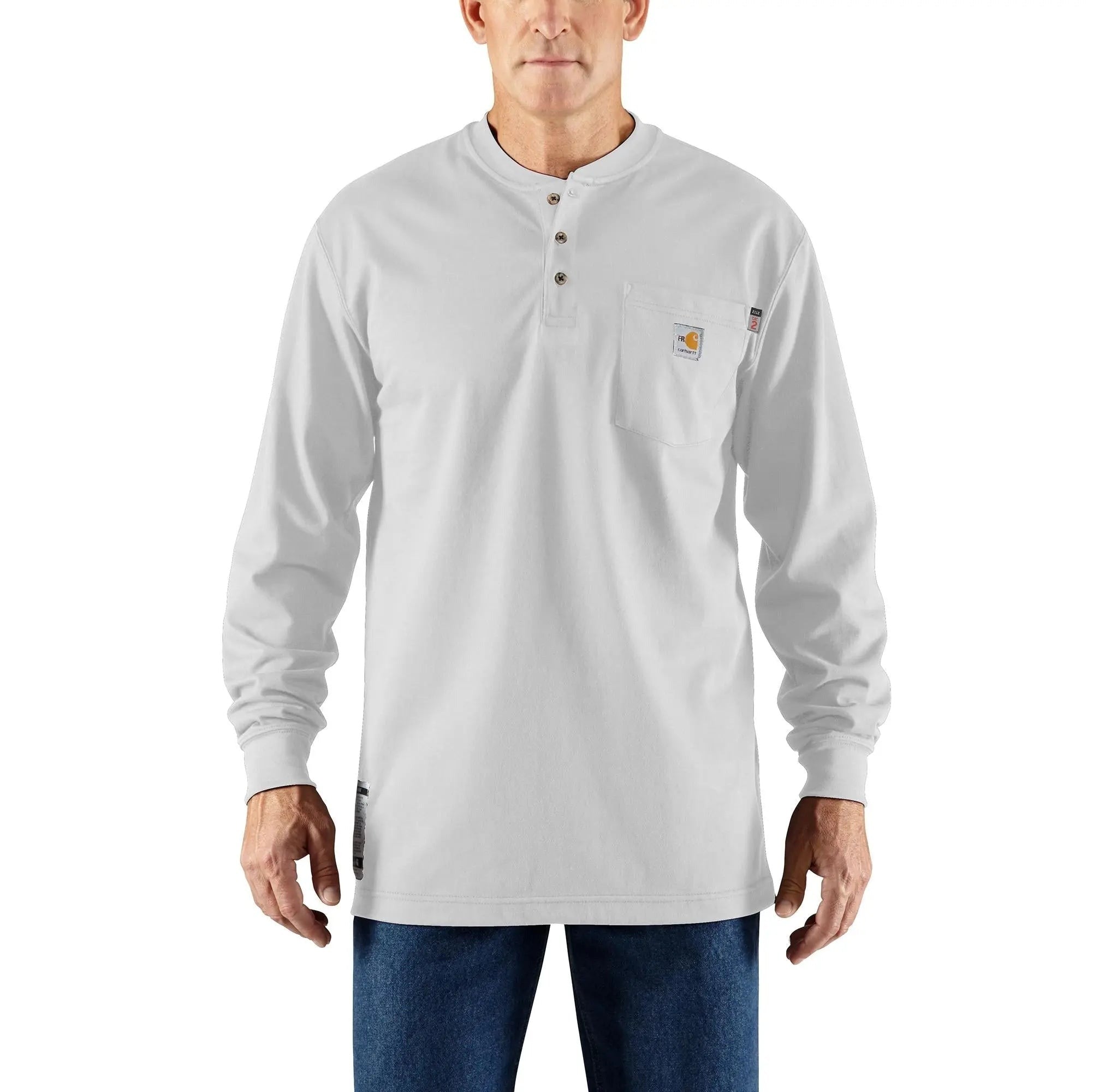 CARHARTT-Flame Resistant Force Loose Fit Midweight Long-Sleeve Pocket Henley T-Shirt - Becker Safety and Supply