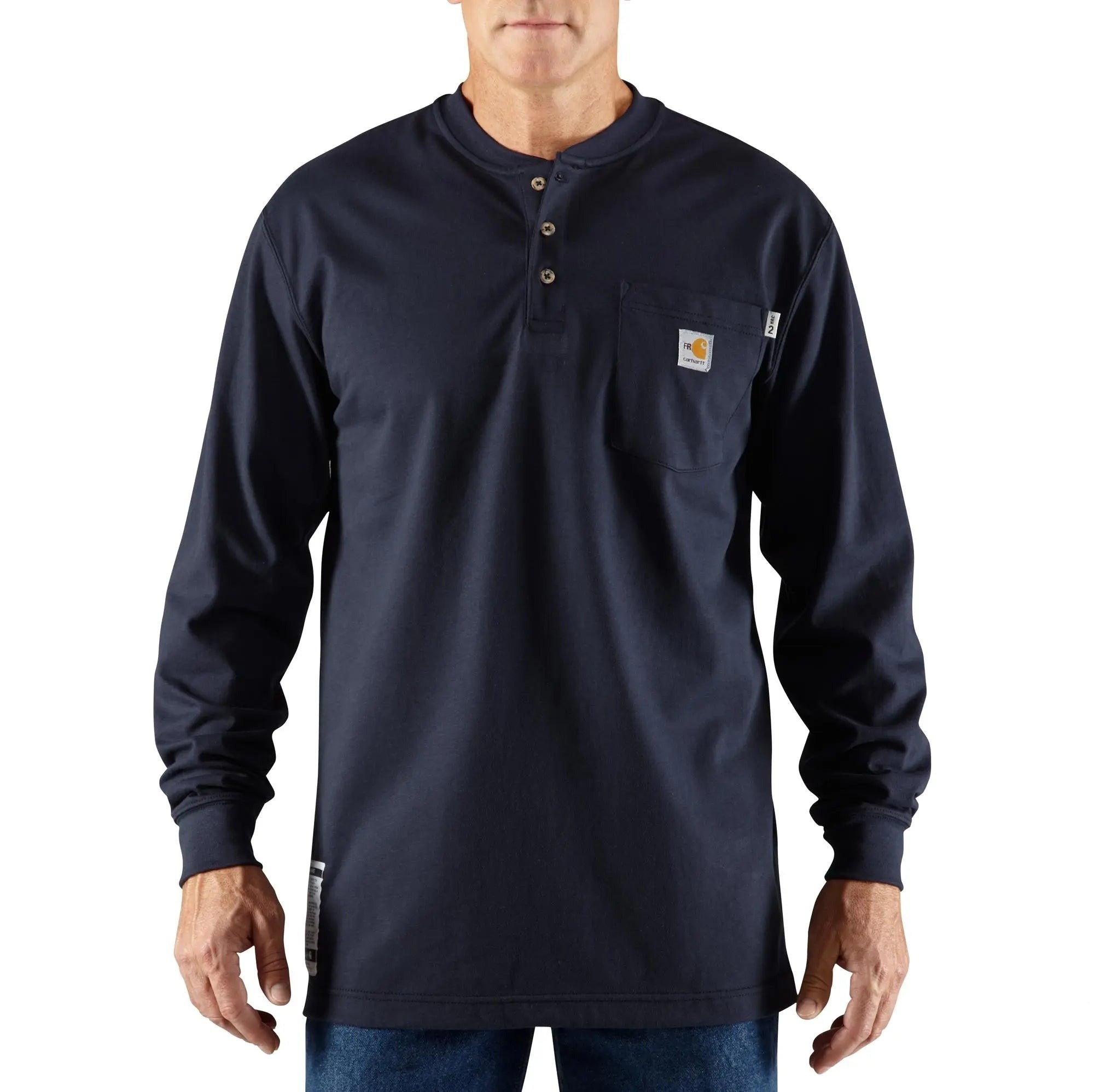 CARHARTT-Flame Resistant Force Loose Fit Midweight Long-Sleeve Pocket Henley T-Shirt - Becker Safety and Supply