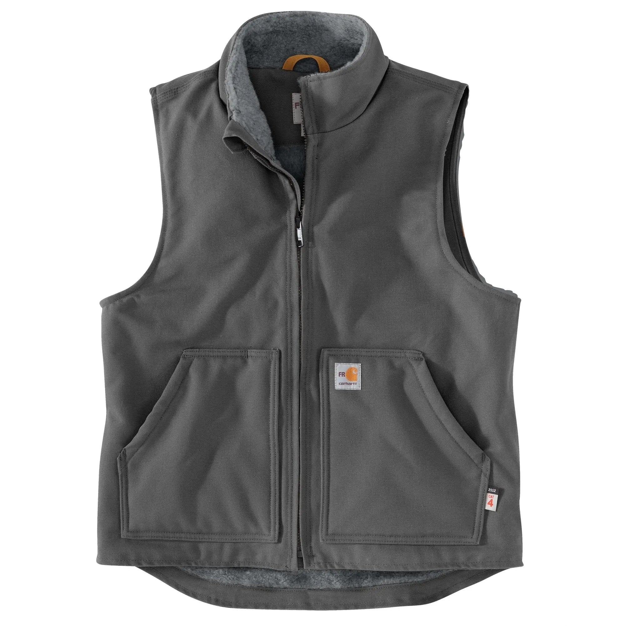 CARHARTT - Flame Resistant Relaxed Fit Duck Sherpa-Lined Mock Neck Vest - Becker Safety and Supply