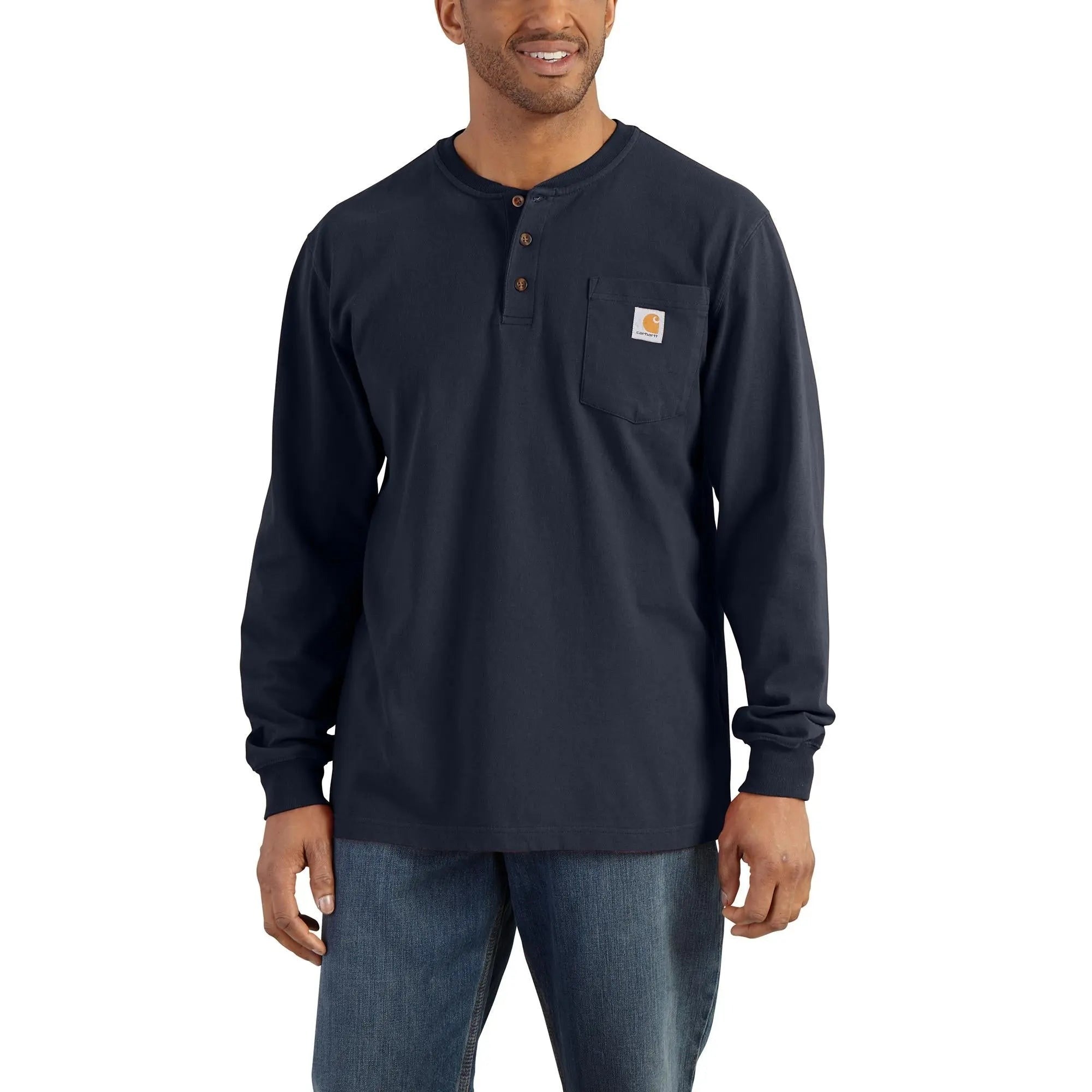 CARHARTT - Loose Fit Heavyweight Long-Sleeve Pocket Henley T-Shirt - Becker Safety and Supply