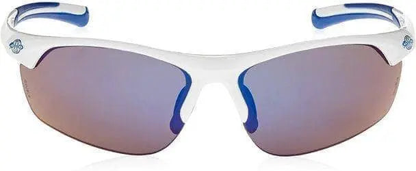 CROSSFIRE - AR3 Half Frame Safety Glasses Full Blue Mirror Lens, White Frame - Becker Safety and Supply