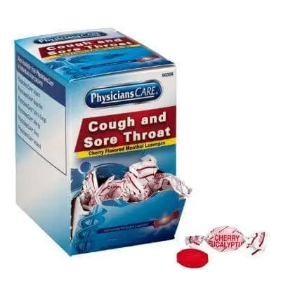 Cherry Flavor Cough & Throat Lozenges, 50x1 Per Box - Becker Safety and Supply