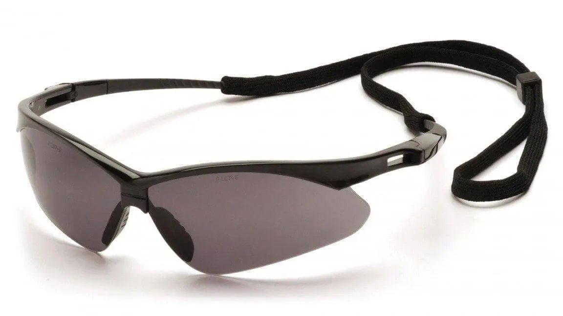 PYRAMEX - Wildfire Black Frame Gray Lens w/Cord - Becker Safety and Supply